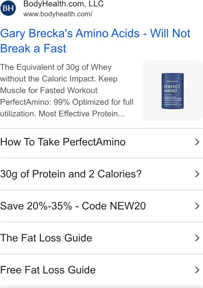 BodyHealth.com LLC ad
