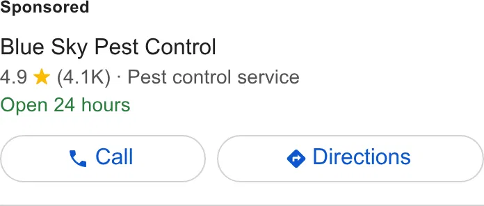 Blue Sky Pest Control ad