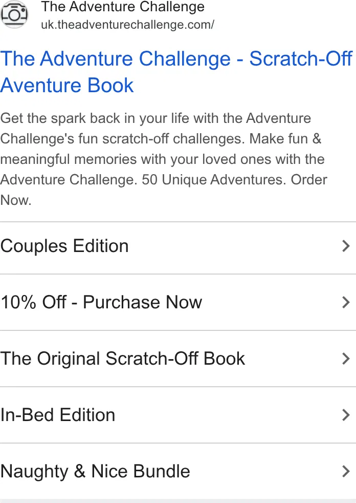 The Adventure Challenge ad