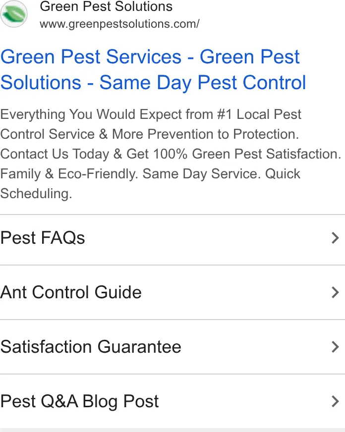 Green Pest Solutions ad