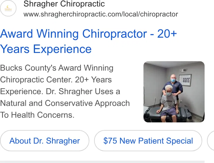 Shragher Chiropractic Center ad