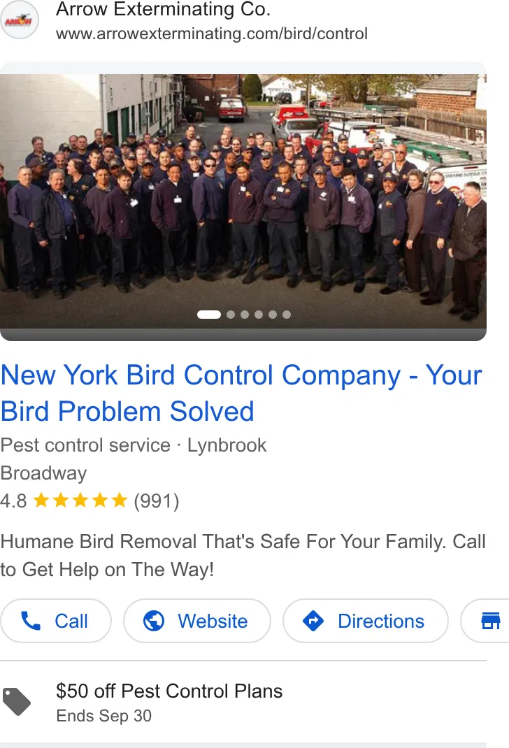 Arrow Exterminating Company, Inc. ad