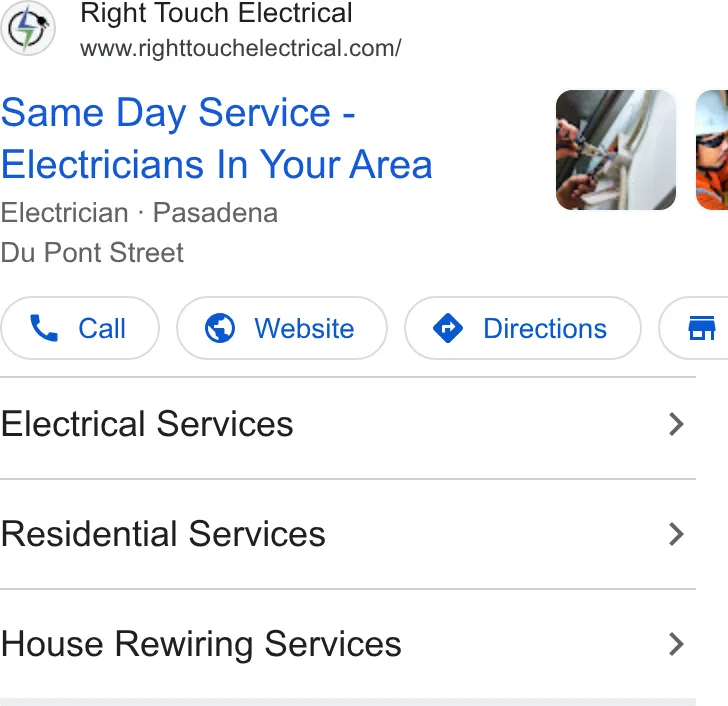 Right Touch Electrical ad