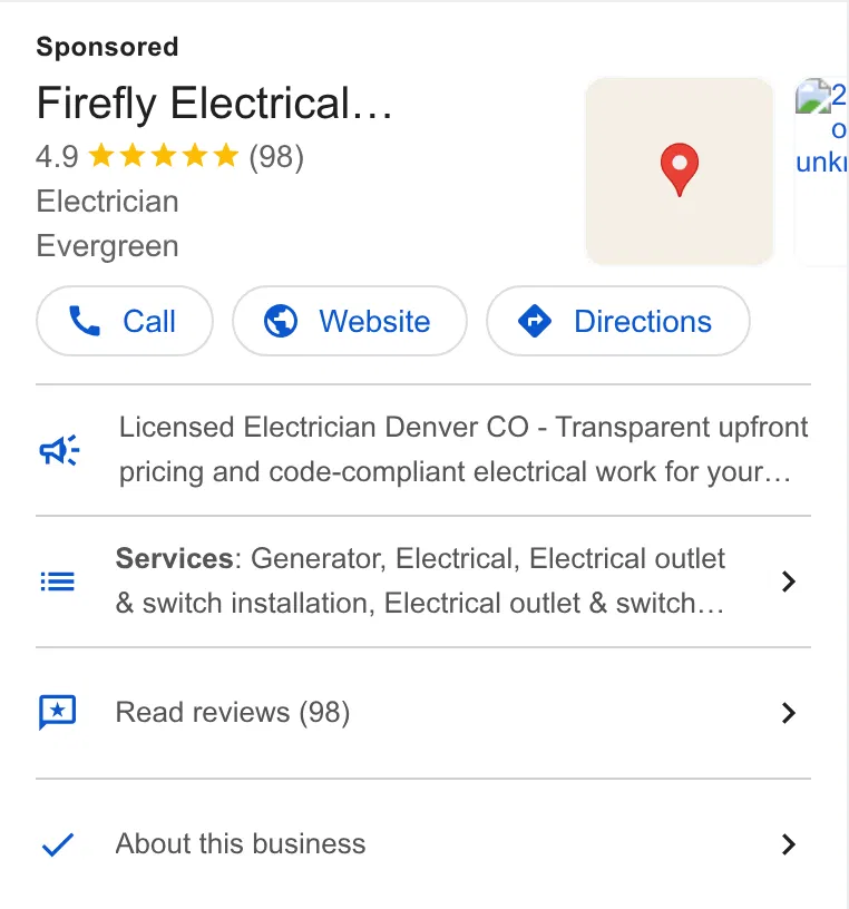 Firefly Electrical Services ad