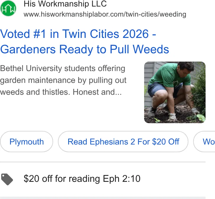 His Workmanship - Detroit ad