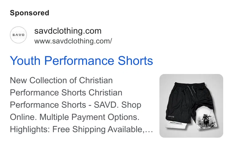 SAVD Clothing ad