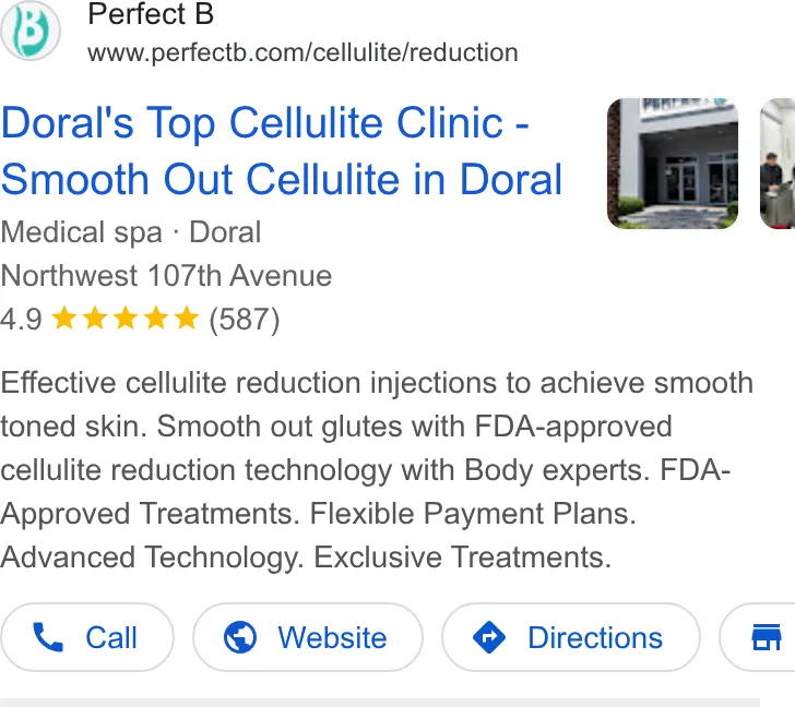 Perfect B Aesthetic Medicine ad