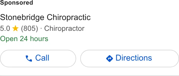 Stonebridge Chiropractic ad