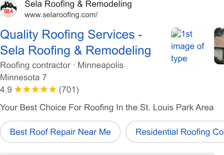 Sela Roofing & Remodeling ad