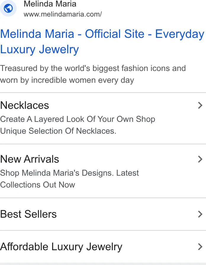 Melinda Maria Jewelry ad