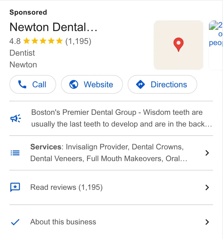 Newton Dental Associates ad