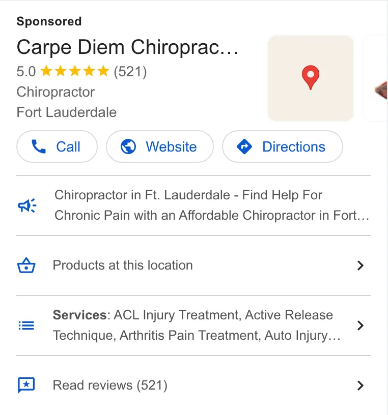 Carpe Diem Chiropractic ad