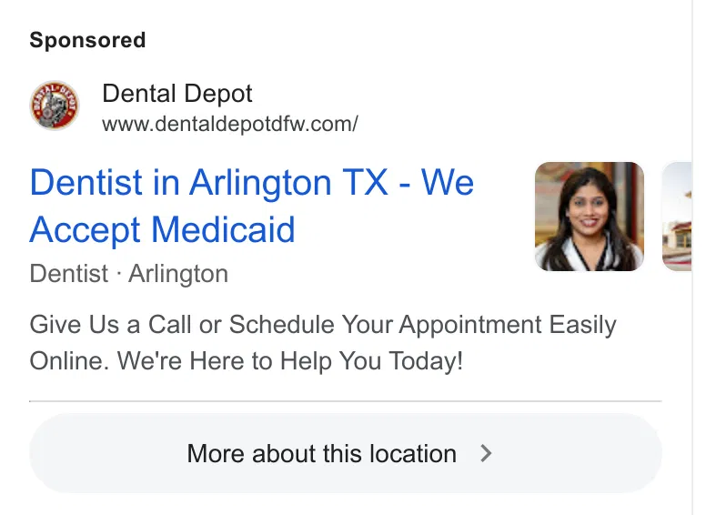 Dental Depot ad