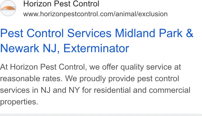 Horizon Pest Control ad