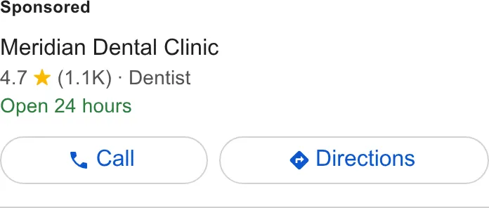 Meridian Dental Clinic ad