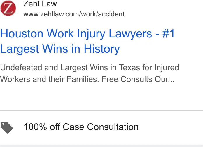Zehl & Associates - Houston ad