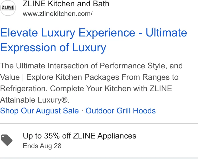 ZLINE Kitchen and Bath ad