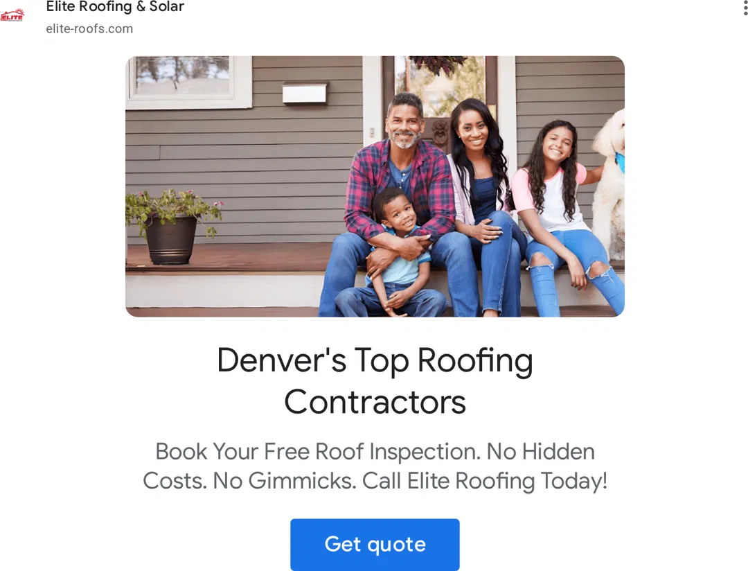 Elite Roofing & Solar ad