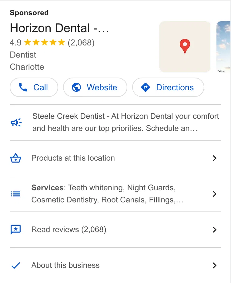 Horizon Dental ad