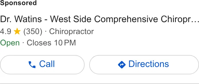 Dr. Watins - West Side Comprehensive Chiropractic ad