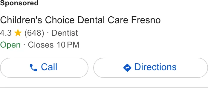 Children's Choice Dental Care San Francisco ad