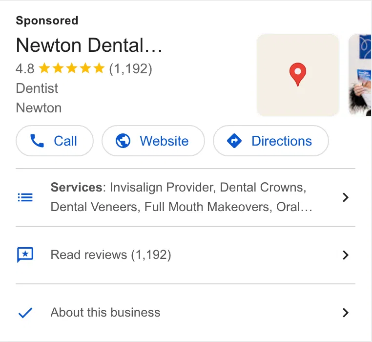 Newton Dental Associates ad