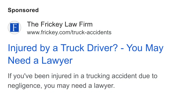 The Frickey Law Firm ad