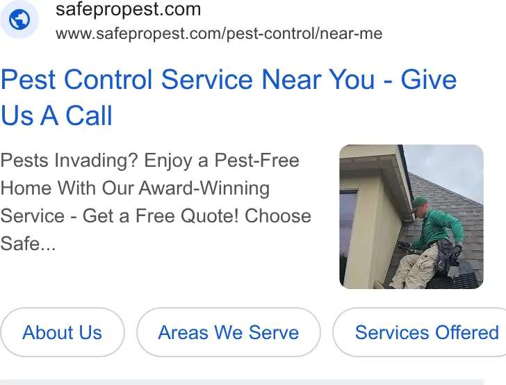 Safe Pro Pest Control ad