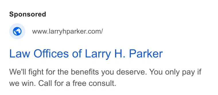 Larry H. Parker Accident Attorneys ad