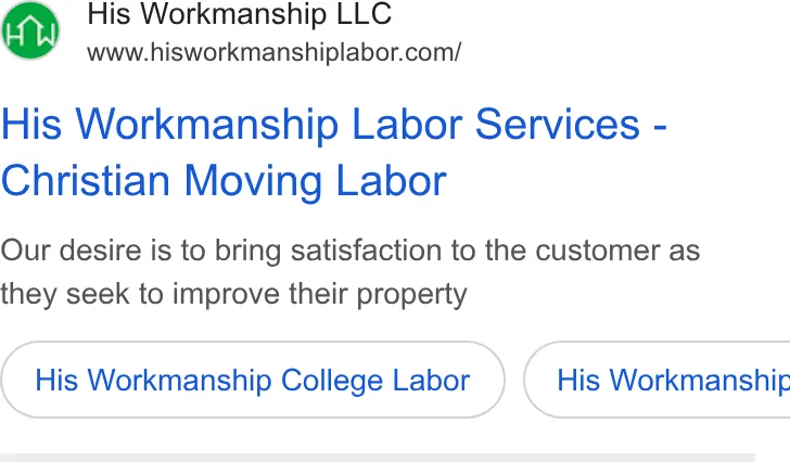 His Workmanship - Detroit ad