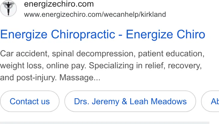 Energize Chiropractic and Wellness ad