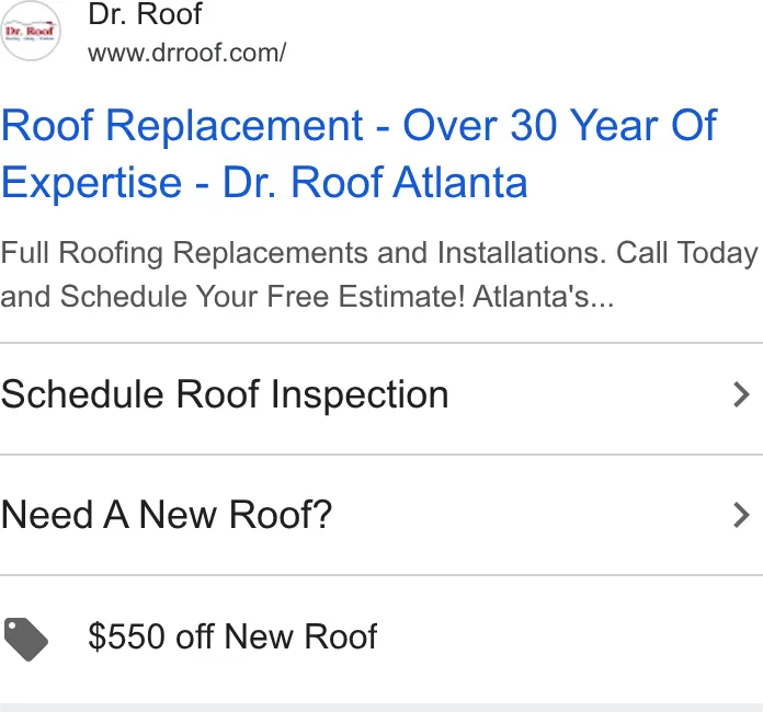 Dr Roof Atlanta ad