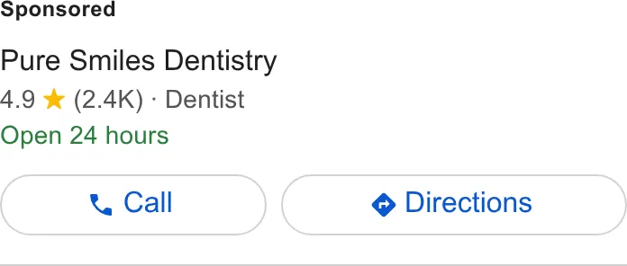 Pure Smiles Dentistry ad