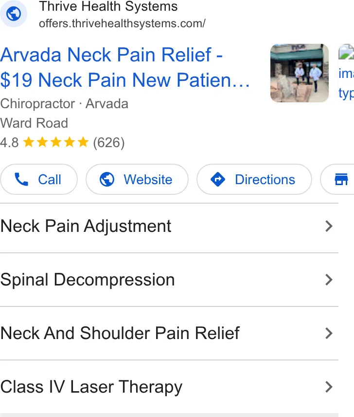 Thrive Health Systems Chiropractors of Arvada ad