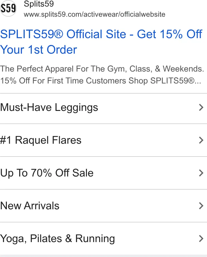 SPLITS59 ad