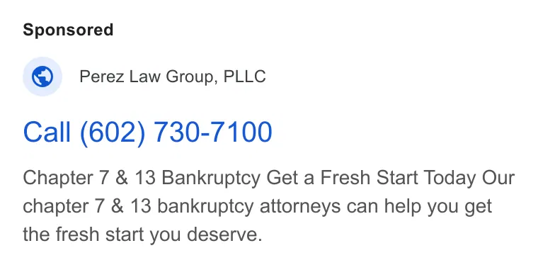 Perez Law Group, PLLC ad
