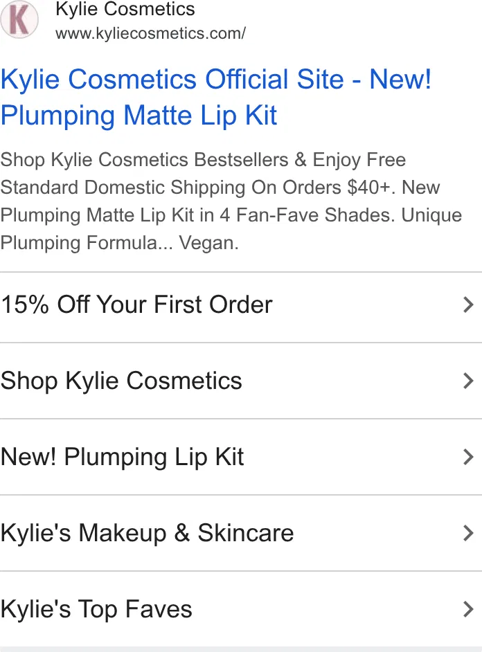 Kylie Cosmetics ad