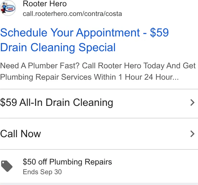 Rooter Hero Plumbing of San Diego ad