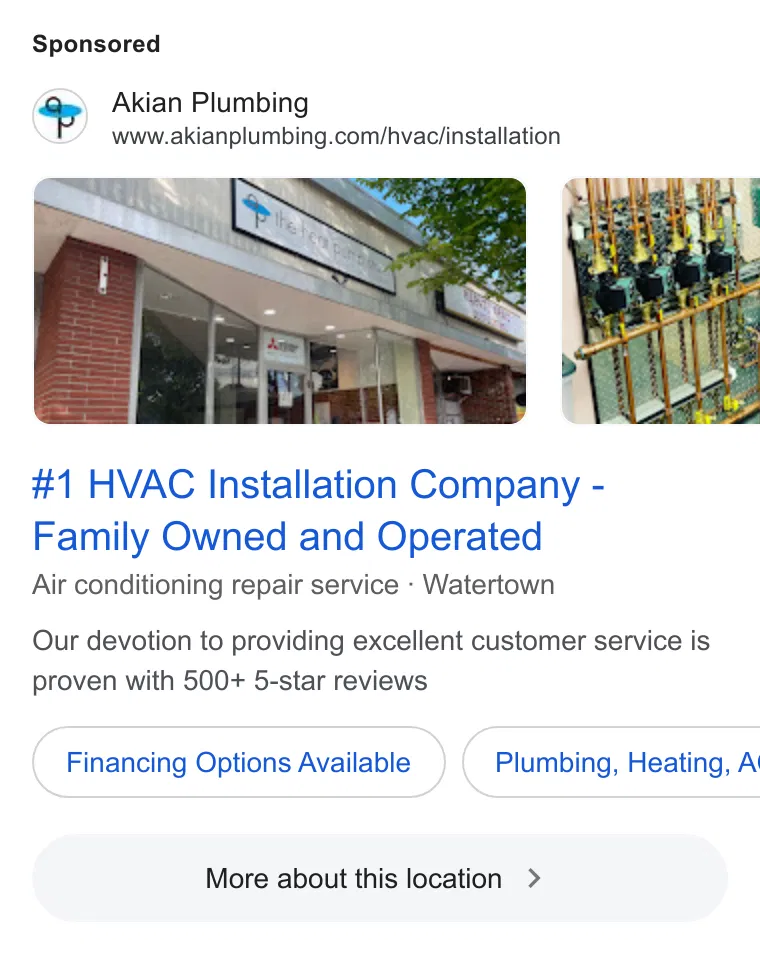 Akian Plumbing, Heating, Cooling & Electric ad
