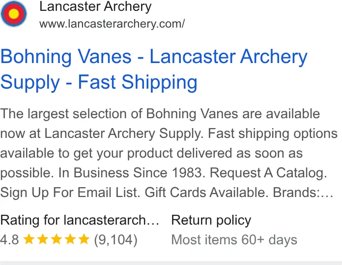 Lancaster Archery Supply ad