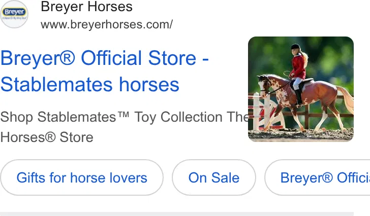 BreyerHorses.com ad