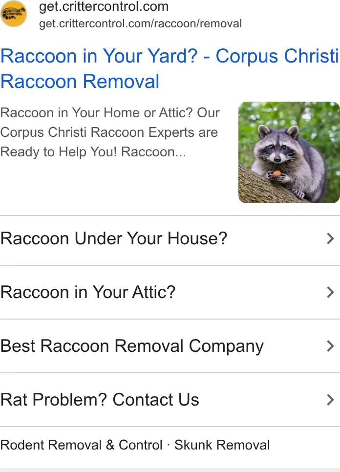 Critter Control Dallas Ft Worth ad