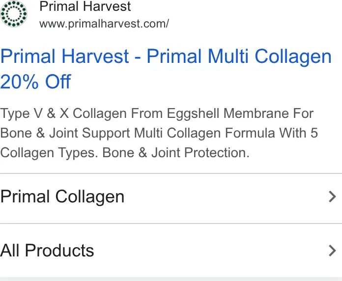 Primal Harvest ad