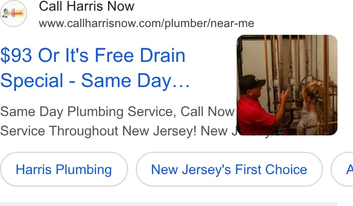 Harris Plumbing, Heating, Air & Electrical ad