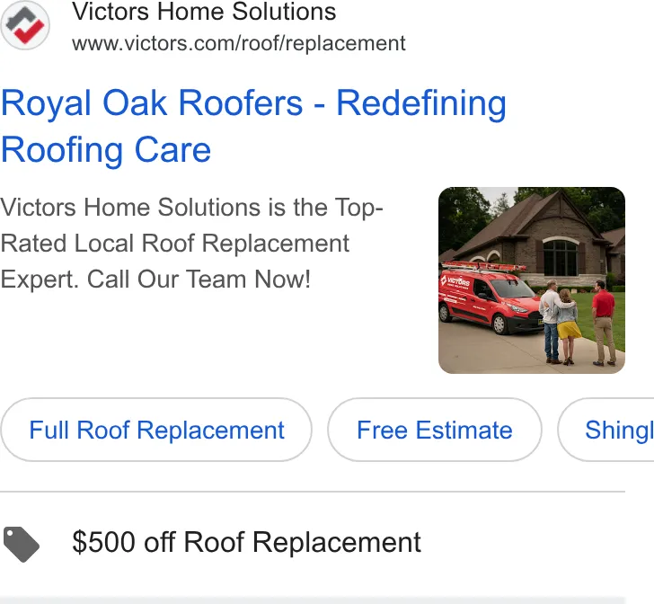 Victors Home Solutions ad