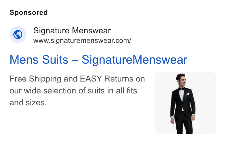 SignatureMenswear ad