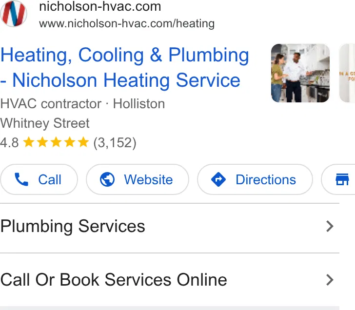 Nicholson Plumbing, Electrical, Heating, and Air Conditioning ad