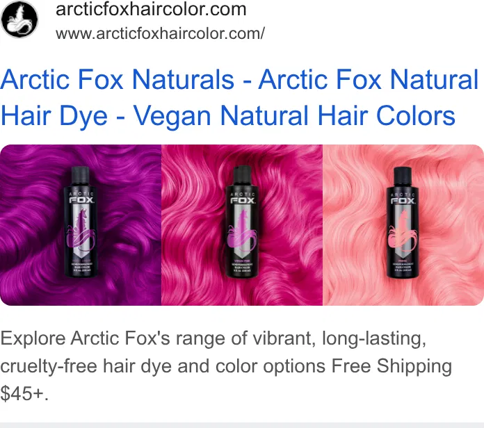 Arctic Fox - Dye For A Cause ad