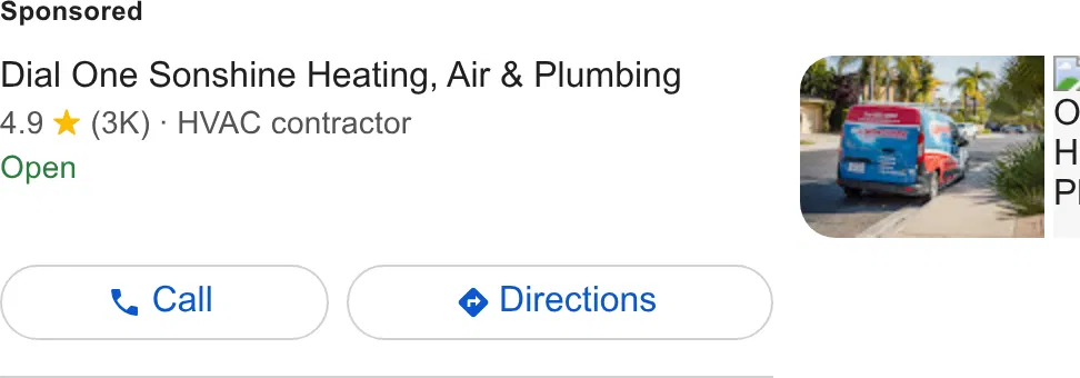 Dial One Sonshine Heating, Air & Plumbing ad