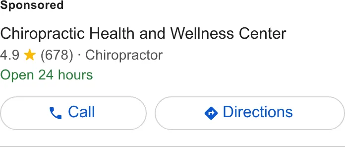 Chiropractic Health and Wellness Center ad